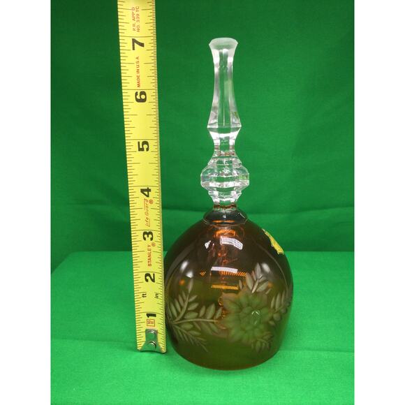 Vintage West Germany Amber Lead Crystal Bell - Picture 7 of 7